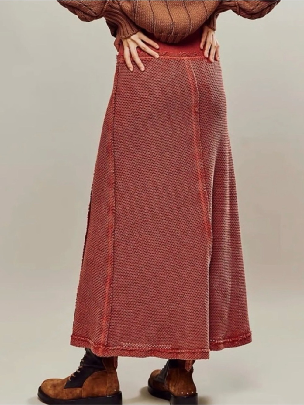 Free People Beautiful Escape Knit Maxi Skirt medium